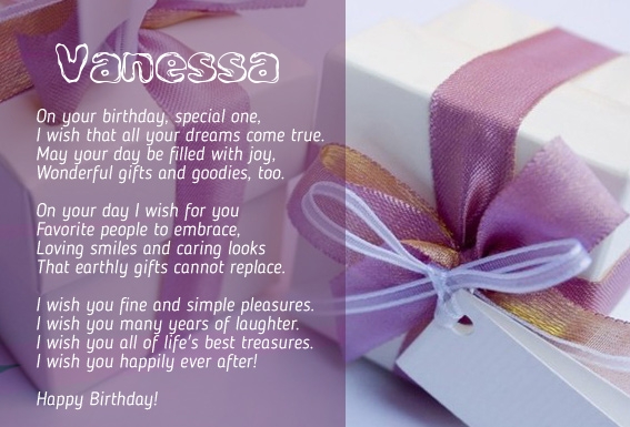 Birthday Poems for Vanessa