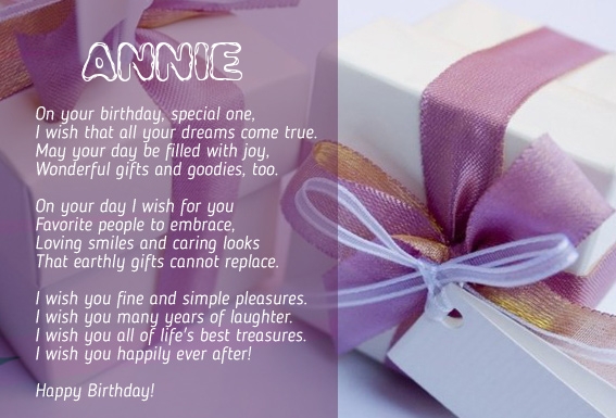 Birthday Poems For Annie