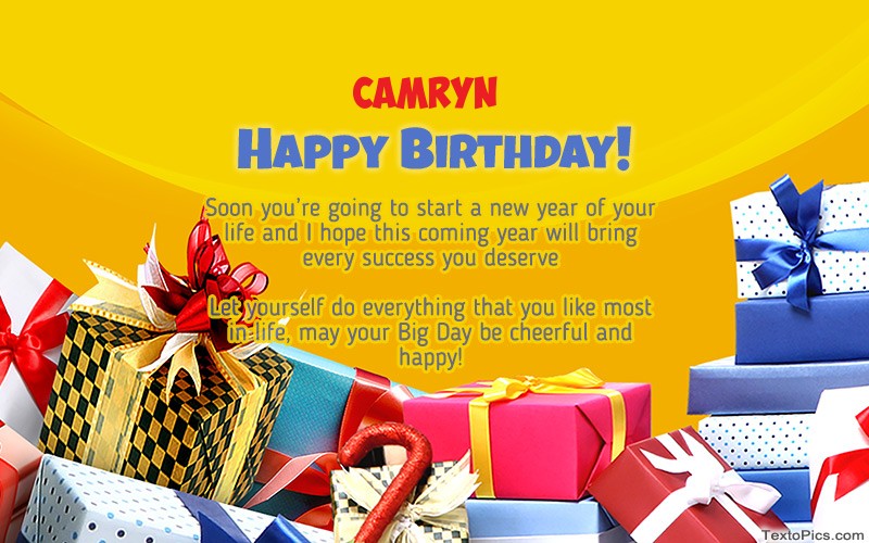 Cool Happy Birthday card Camryn