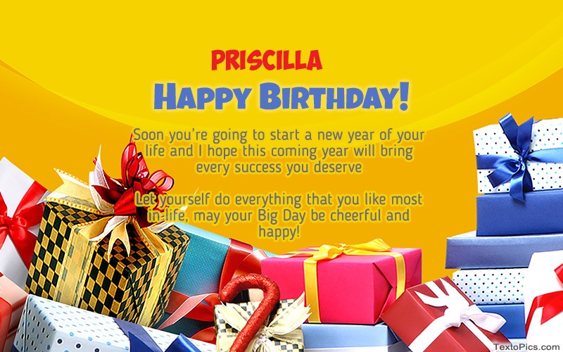 Cool Happy Birthday card Priscilla