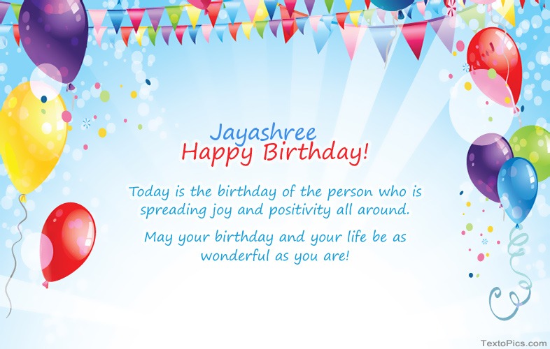 Happy Birthday Jayashree pictures congratulations.