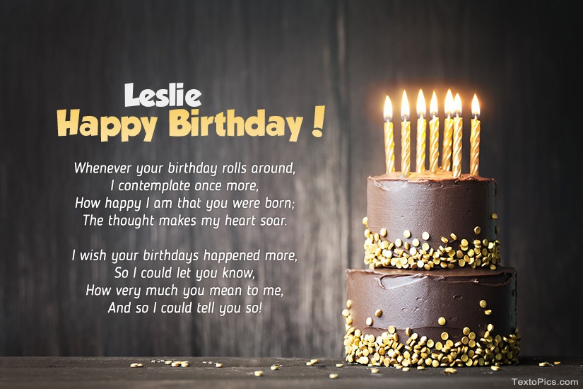 Happy Birthday images for Leslie