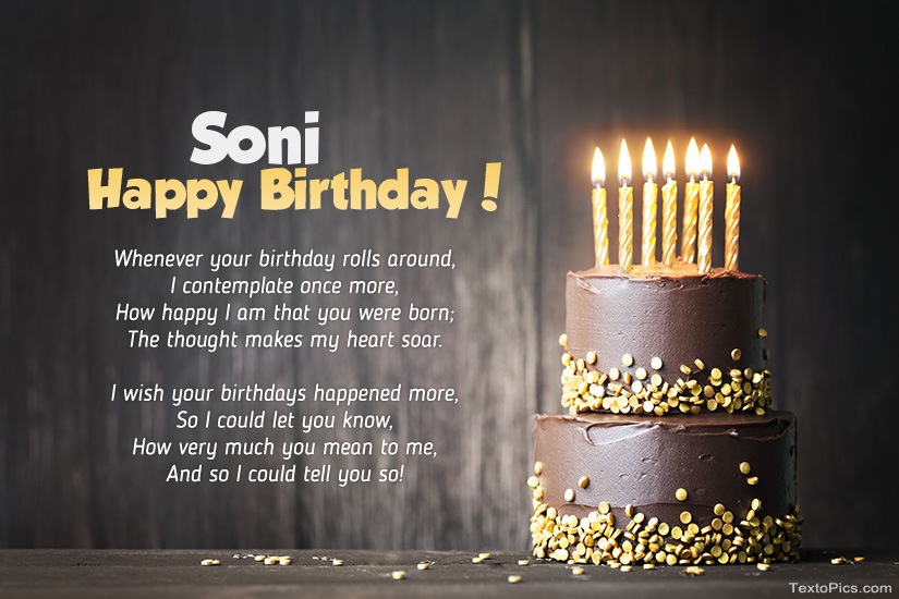 Happy Birthday images for Soni