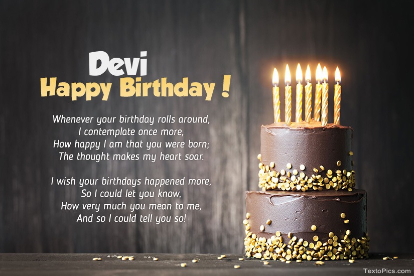 ❤️ Red White Heart Happy Birthday Cake For Devi