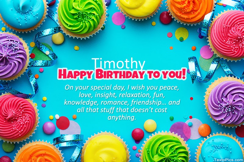 Birthday congratulations for Timothy