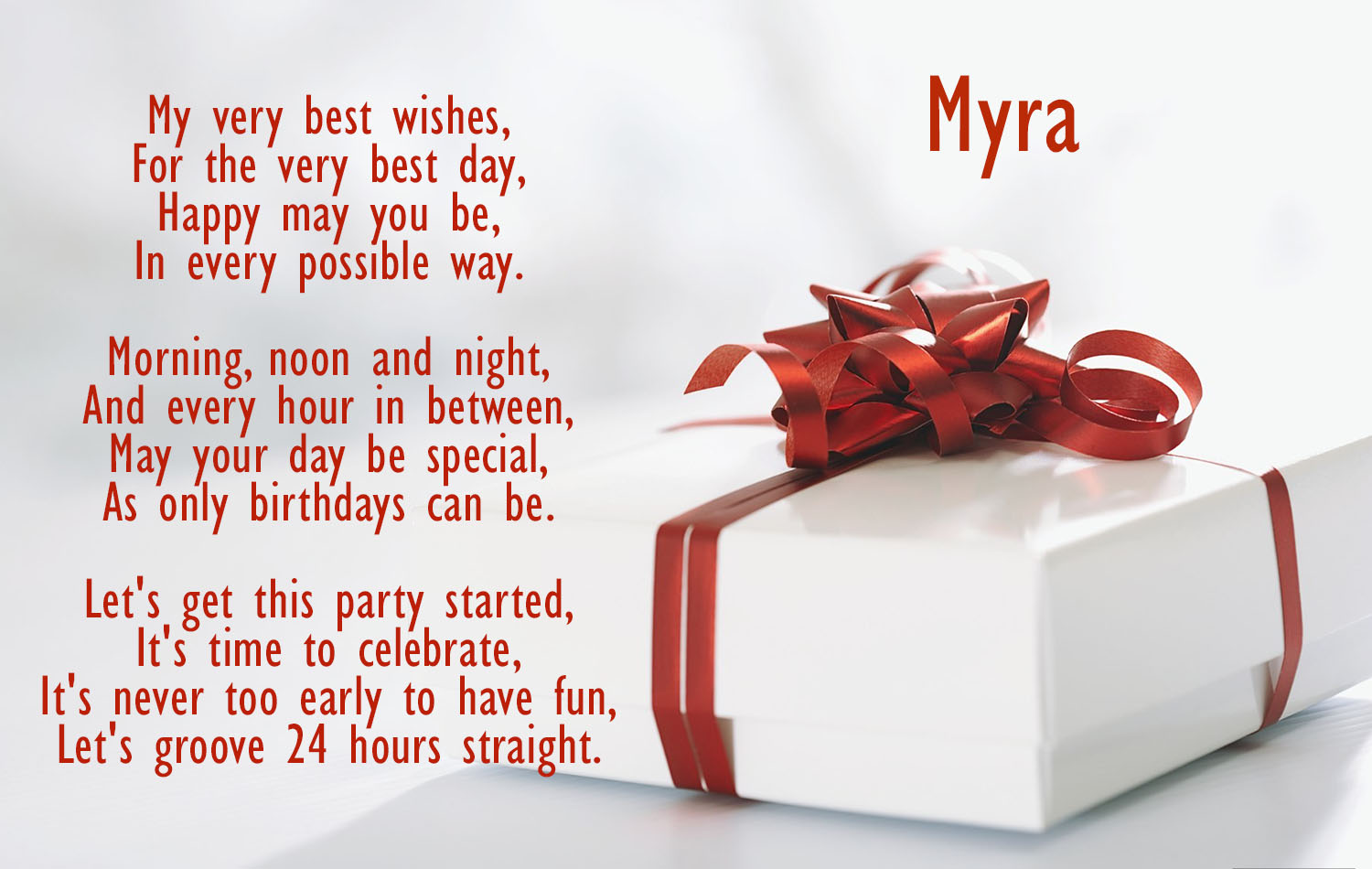 Birthday poems for Myra!