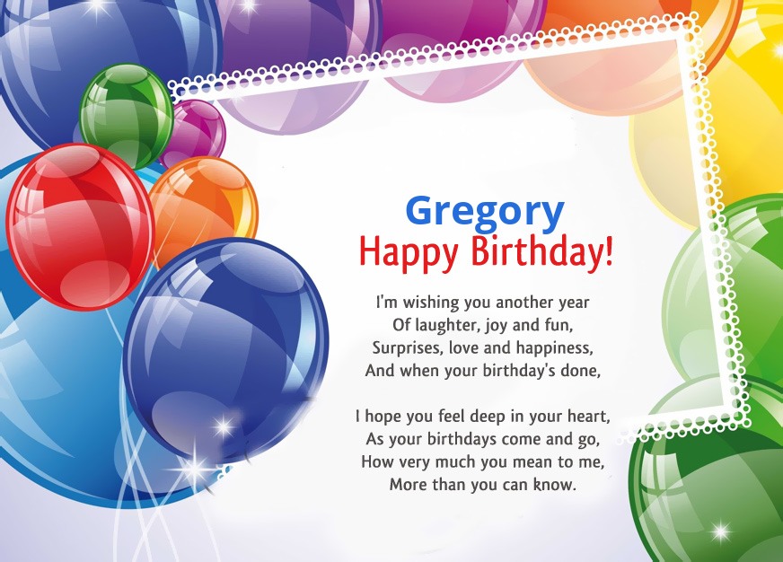 Gregory, I'm wishing you another year!