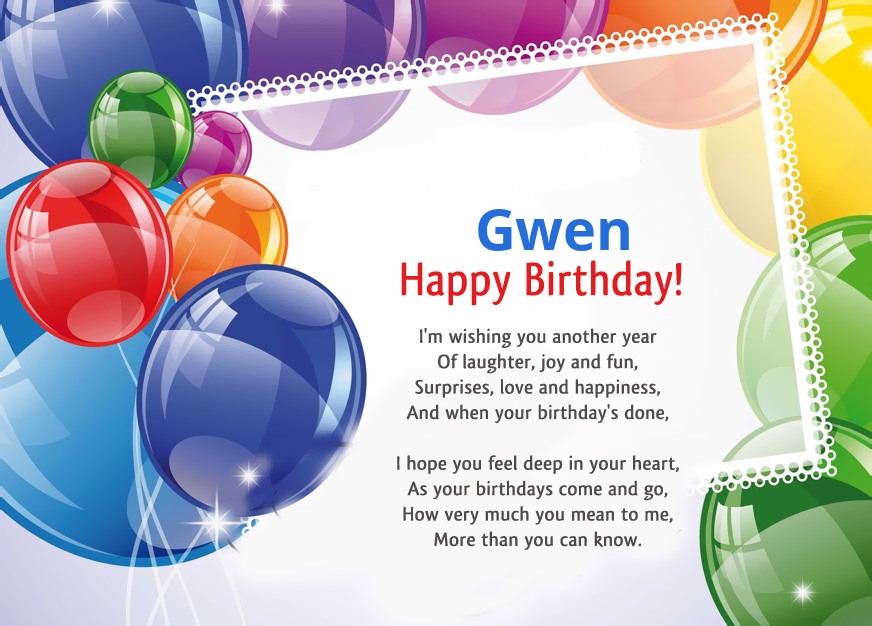 Gwen, I'm wishing you another year!