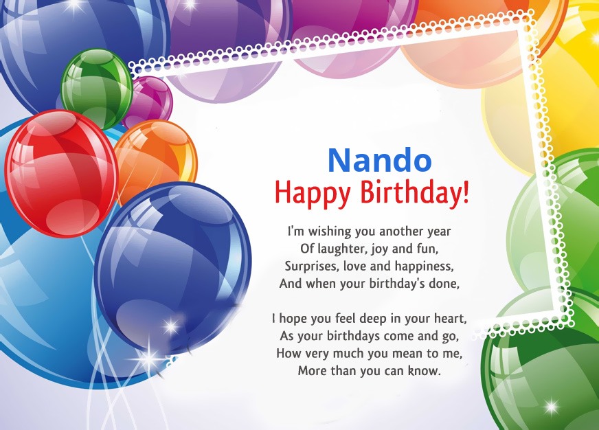 Nando, I'm wishing you another year!