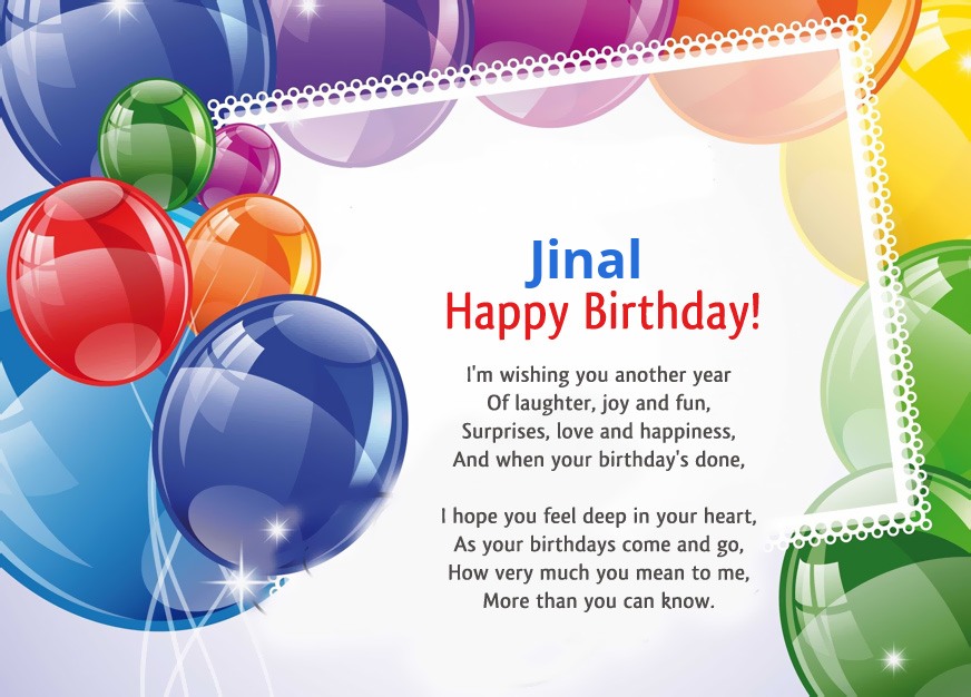 Jinal, I'm wishing you another year!