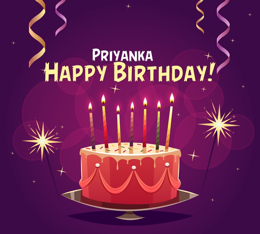 Happy Birthday Priyanka Cakes, Cards, Wishes
