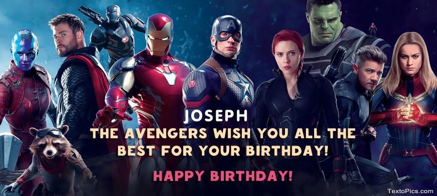 Marvel style Happy Birthday cards Joseph