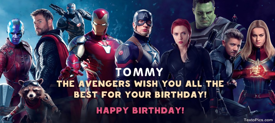 Marvel style Happy Birthday cards Tommy