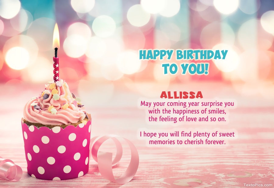 Wishes Allissa for Happy Birthday