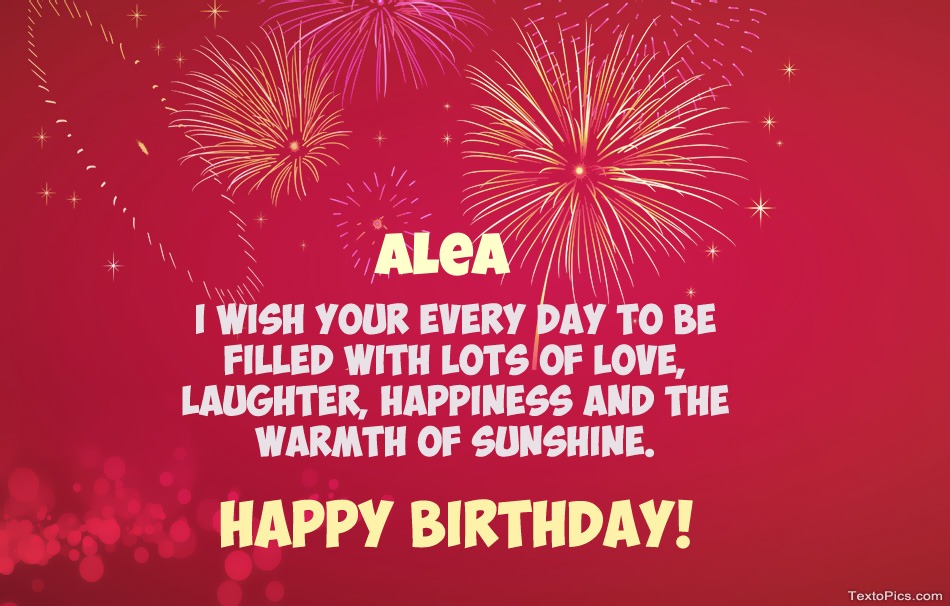 Cool congratulations for Happy Birthday of Alea