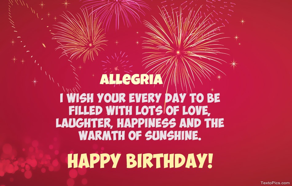 Cool congratulations for Happy Birthday of Allegria
