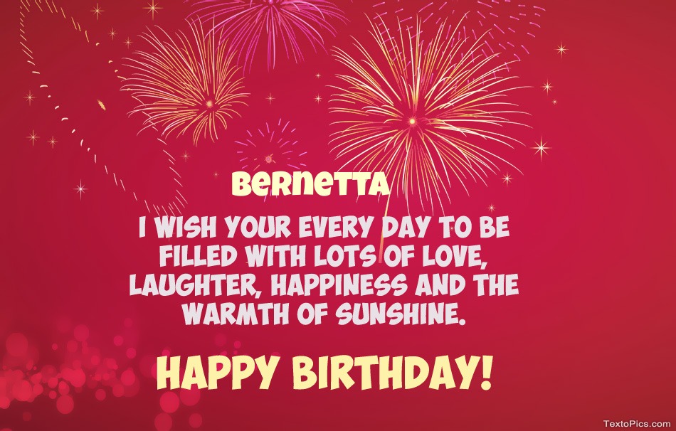 Cool congratulations for Happy Birthday of Bernetta