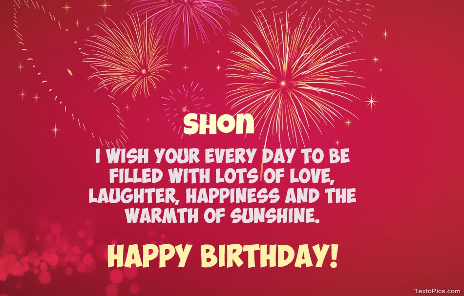 Cool congratulations for Happy Birthday of Shon