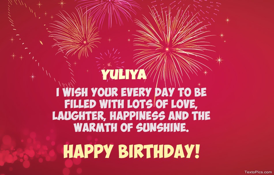 Cool congratulations for Happy Birthday of Yuliya