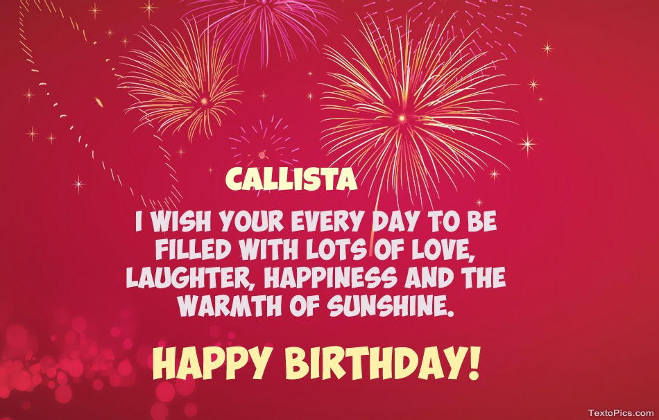 Cool congratulations for Happy Birthday of Callista