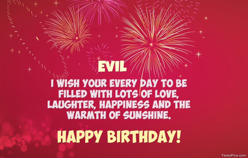 Cool congratulations for Happy Birthday of Evil