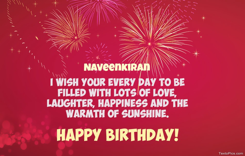 Cool congratulations for Happy Birthday of Naveenkiran