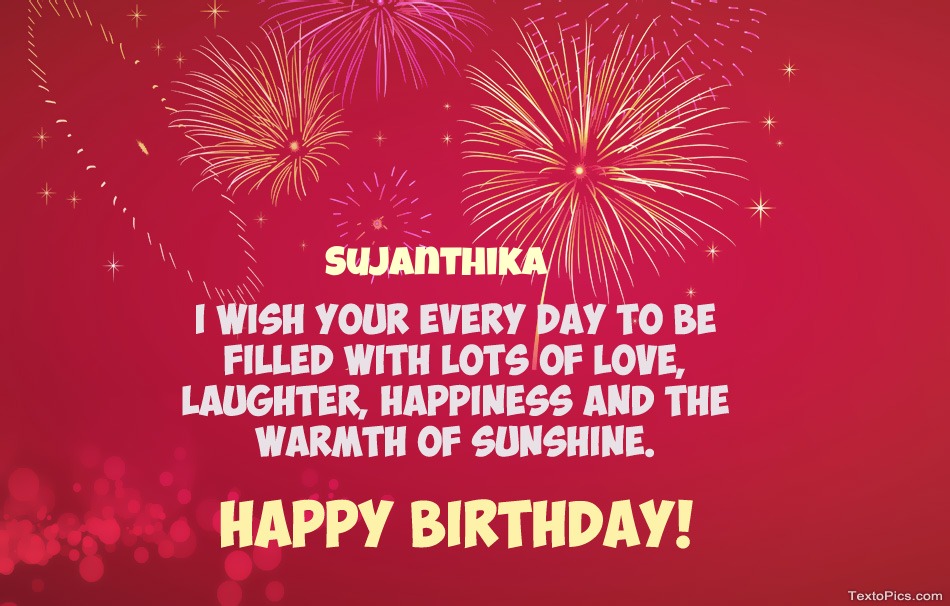 Cool congratulations for Happy Birthday of Sujanthika
