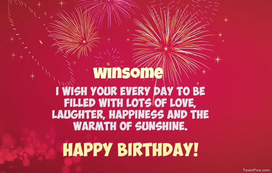 Cool congratulations for Happy Birthday of Winsome