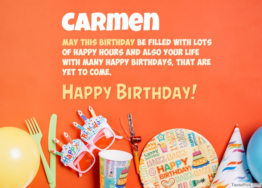 Congratulations for Happy Birthday of Carmen