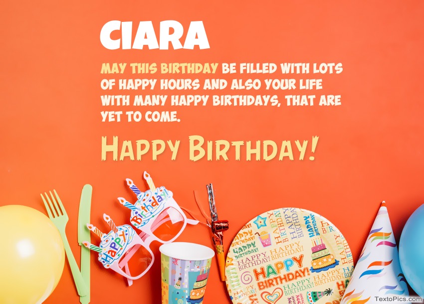 Congratulations for Happy Birthday of Ciara