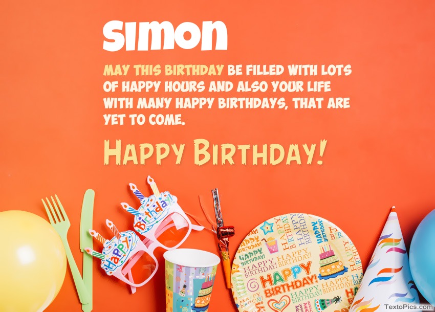 Congratulations for Happy Birthday of Simon