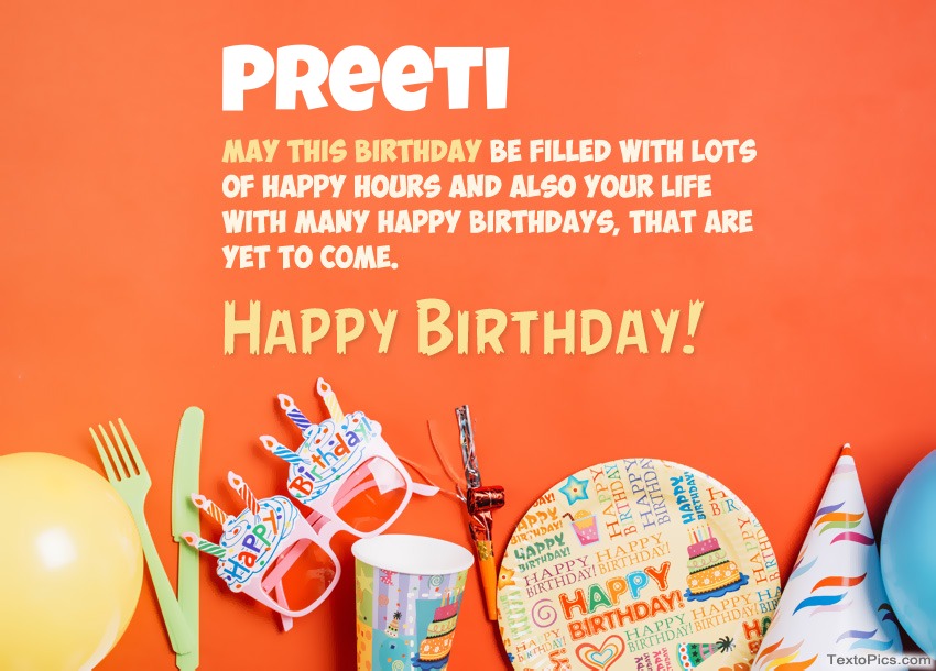 Congratulations for Happy Birthday of Preeti