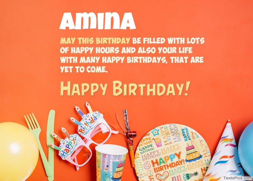 Congratulations for Happy Birthday of Amina