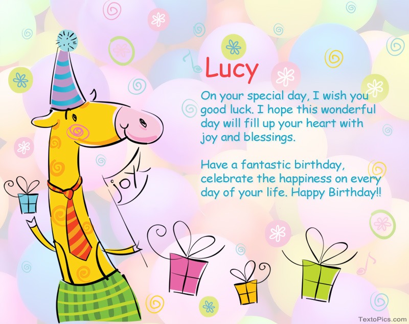 Funny Happy Birthday cards for Lucy