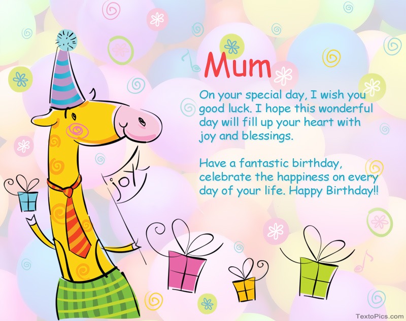 Funny Happy Birthday cards for Mum