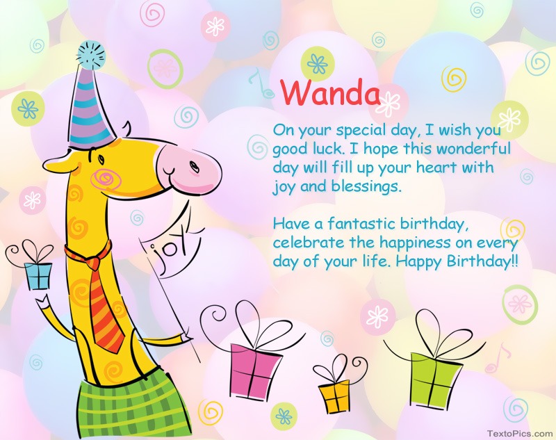 Funny Happy Birthday cards for Wanda