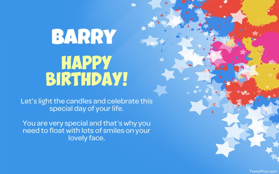 Beautiful Happy Birthday cards for Barry