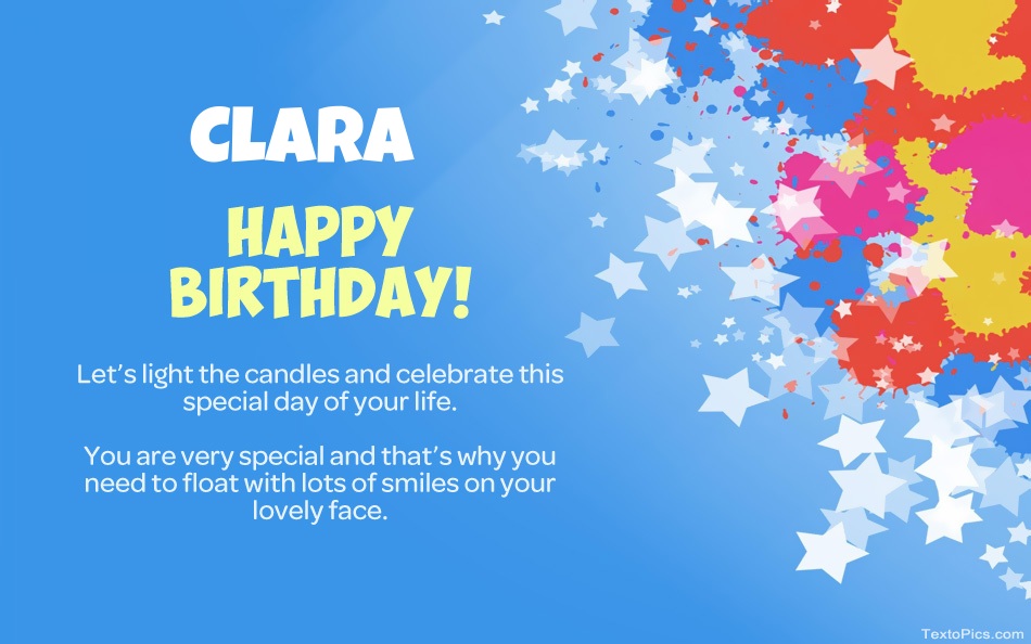 Beautiful Happy Birthday cards for Clara