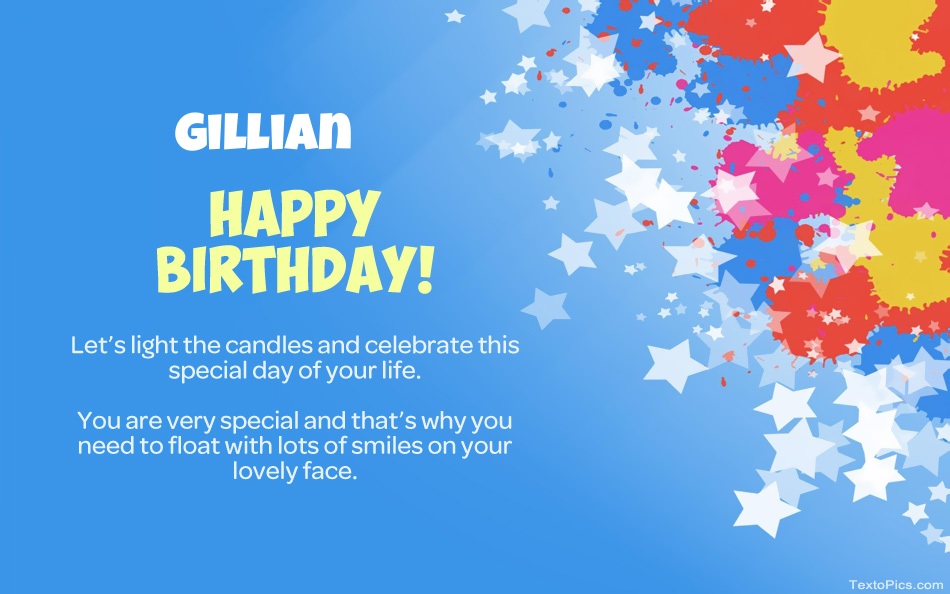 Beautiful Happy Birthday cards for Gillian