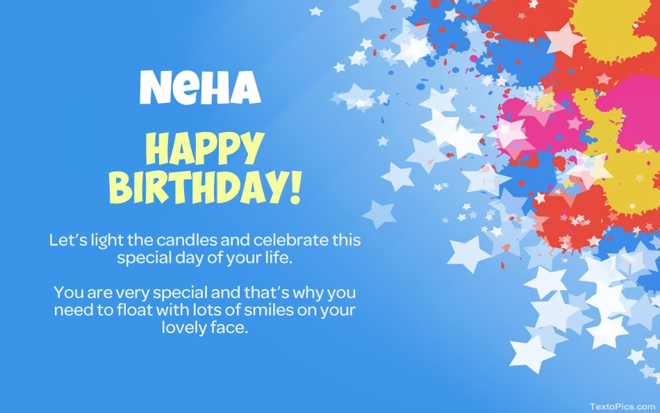 Beautiful Happy Birthday cards for Neha