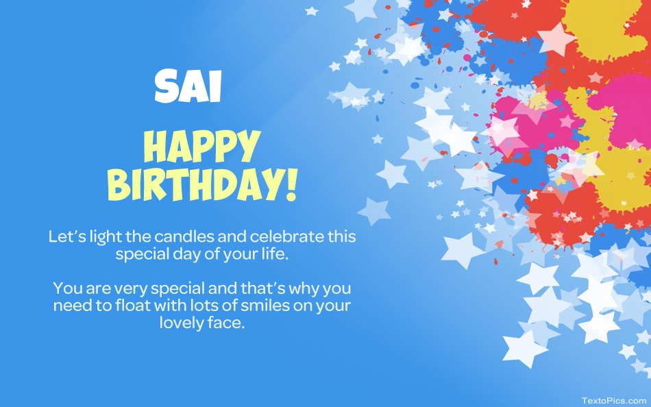 Beautiful Happy Birthday cards for Sai