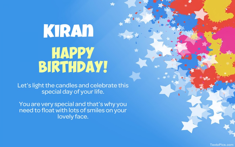 Beautiful Happy Birthday cards for Kiran