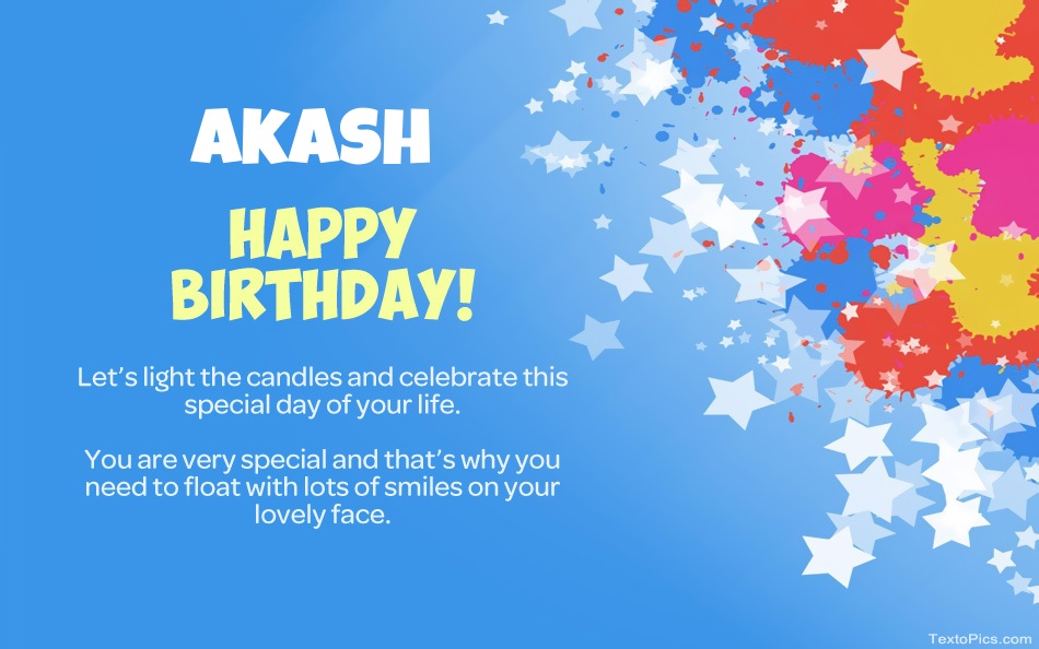 Beautiful Happy Birthday cards for Akash