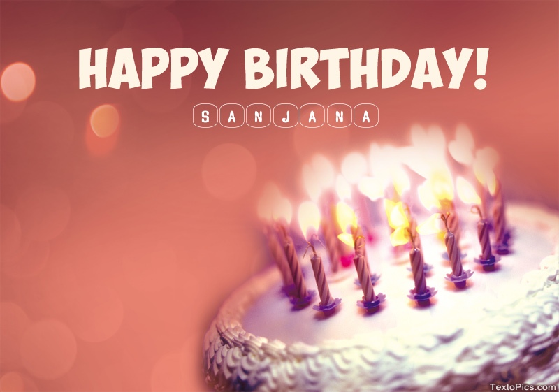 Download Happy Birthday card Sanjana free