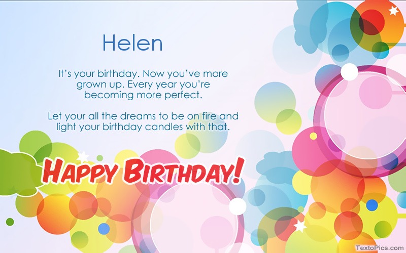 Download picture for Happy Birthday Helen