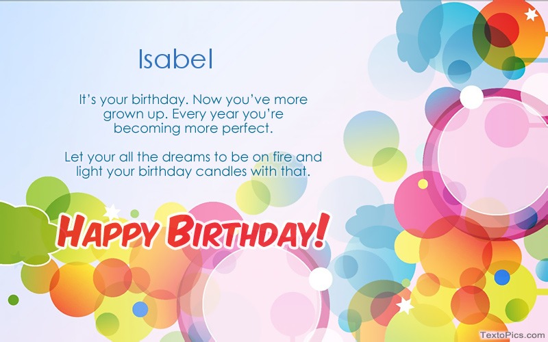 Download picture for Happy Birthday Isabel