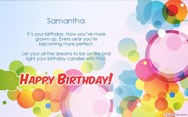 Download picture for Happy Birthday Samantha