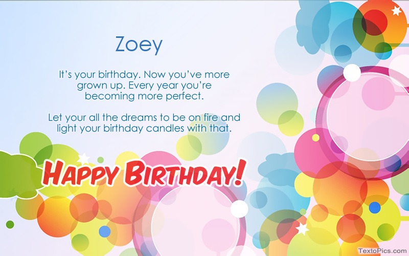 Download picture for Happy Birthday Zoey