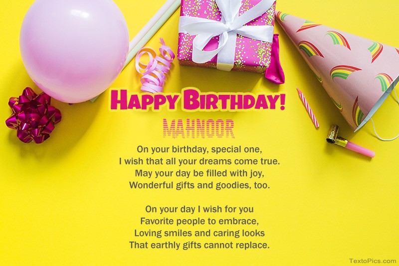Happy Birthday Mahnoor, beautiful poems