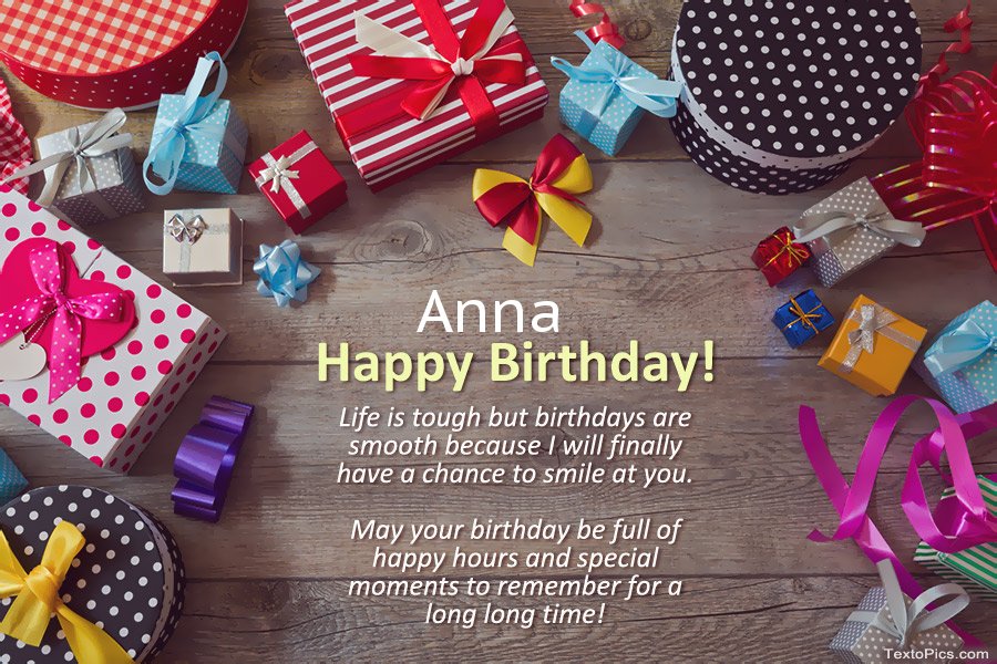 Happy Birthday Anna in verse